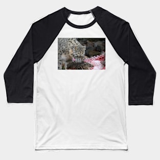 Snow Leopard's Lunch Baseball T-Shirt